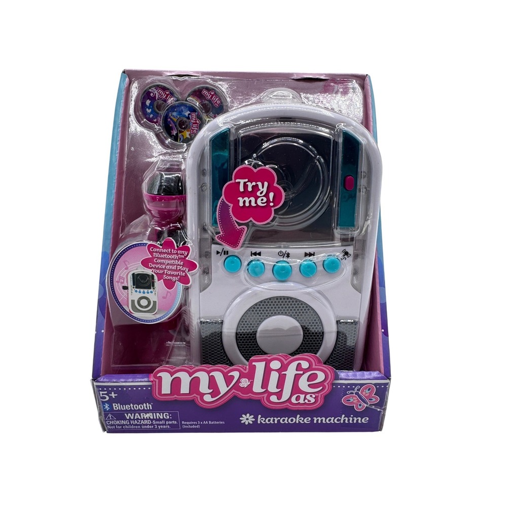 My Life As Bluetooth Karaoke Machine Doll Accessory Set Microphone Lights Up New